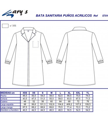 Bata sanitaria unisex Reyes 5701