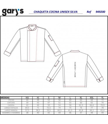 Chaqueta unisex cocina 9492 Silva