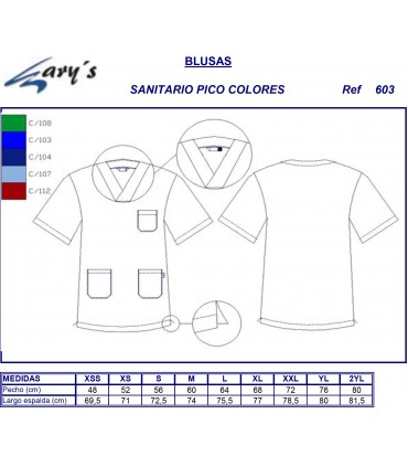 Casaca sanitaria unisex para servicios Gary's 603