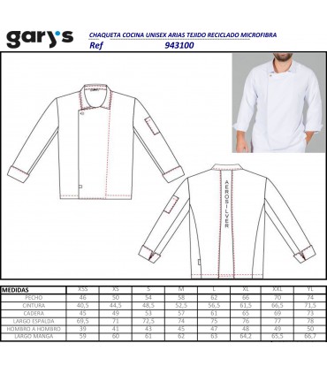 Chaqueta cocina unisex ecológica 9431 Arias