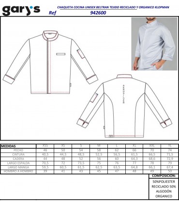 Chaqueta cocina unisex Beltrán 9426
