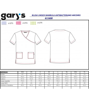 Blusa antibacteriana arcoiris fucsia 6116