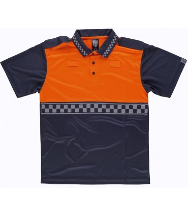 Polo policía local Alta Visibilidad damero naranja C3855