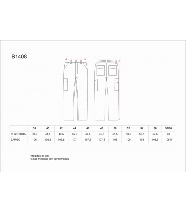 Pantalón multibolsillos forro polar industria B1408