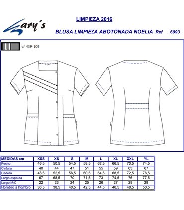 Blusa de Limpieza "Noelia" 6093 Gary's