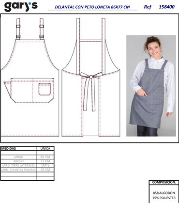 Delantal unisex loneta bolsillos 1584