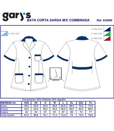 Bata de mujer para limpieza Gary's 532