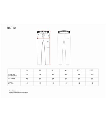 Pantalón unisex elástica servicios B6910