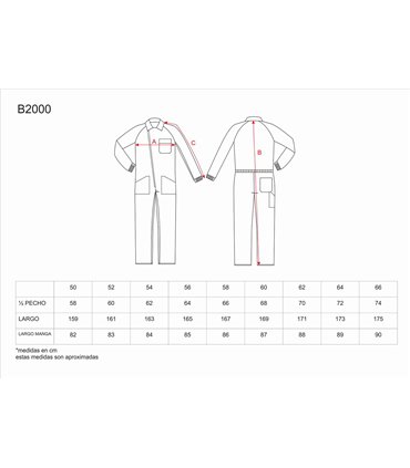 Buzo italiano para industria B2000