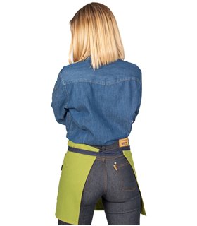 Delantal corto tejano añil combi verde 149200