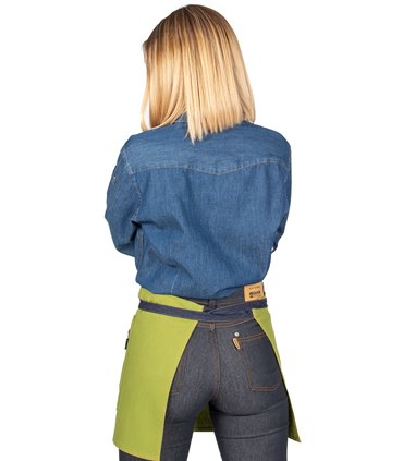 Delantal corto tejano añil combi verde 149200