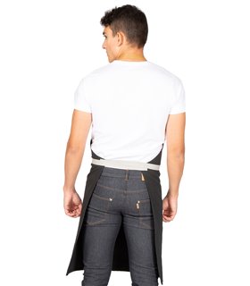 Delantal peto tirante piel negro 100009