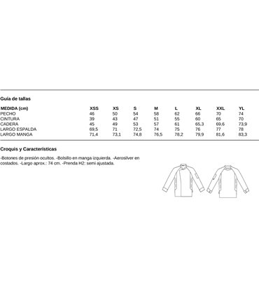 Chaqueta hombre cocina elástik Crespo 9497