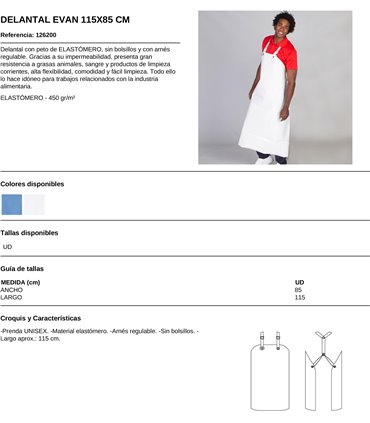 Delantal peto elastómero Evan 1262