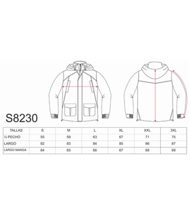 Parka Impermeable acolchada Sport S8230