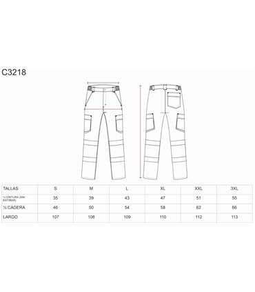 Pantalón Slim Fit Alta Visibilidad C3218