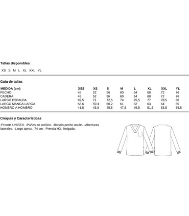 Casaca blusa unisex Alimentación Adela 6083