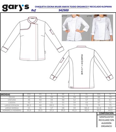 Chaqueta cocina mujer ecológica Anaya 9431 