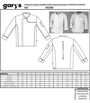 Chaqueta cocina hombre ecológica Otero 9425