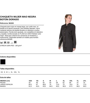 Chaqueta  Negra de camarera 9632