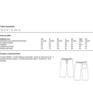 Bermuda unisex microfibra 700017